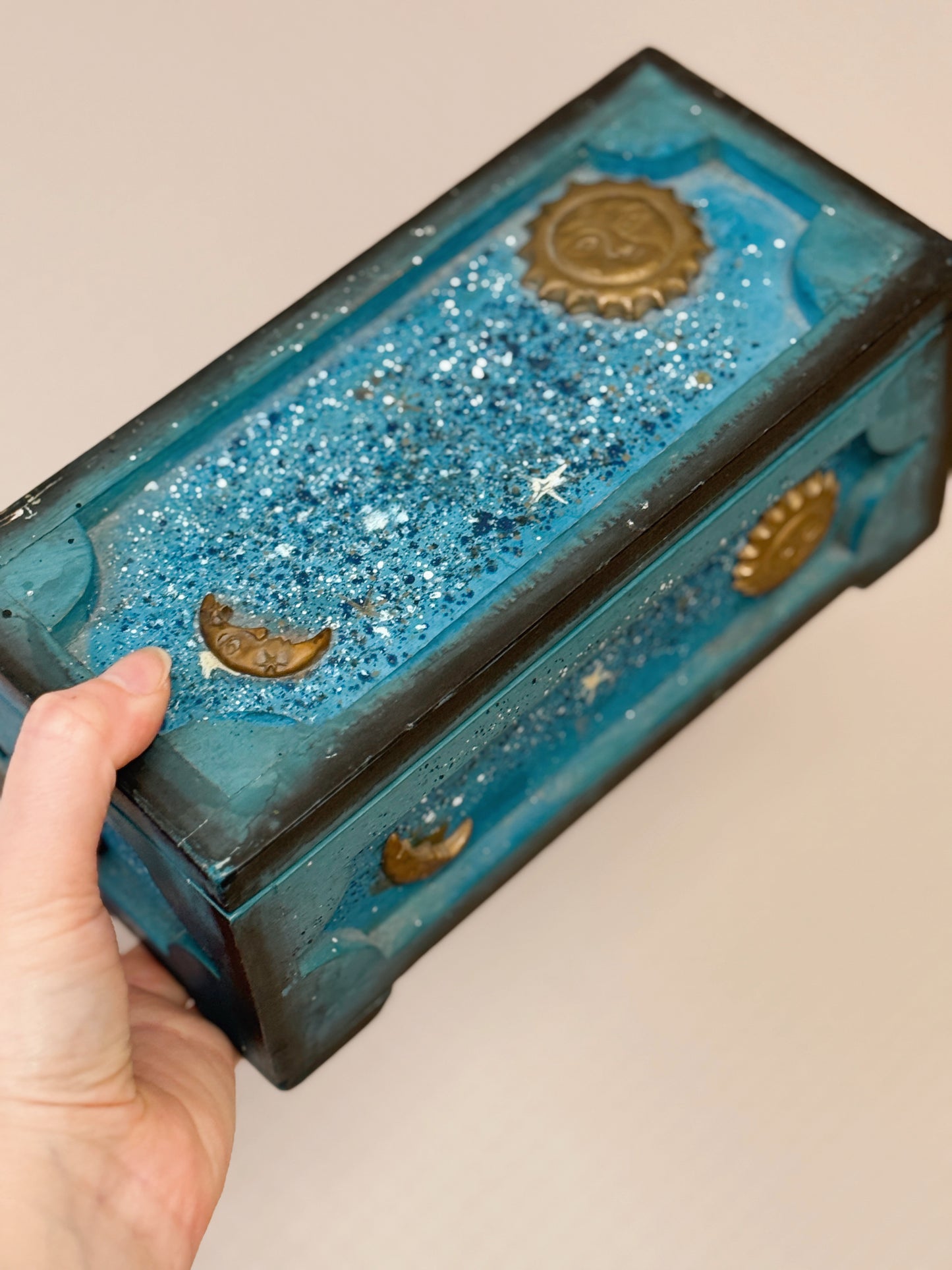 Vintage Celestial Whimsigoth Wooden Box
