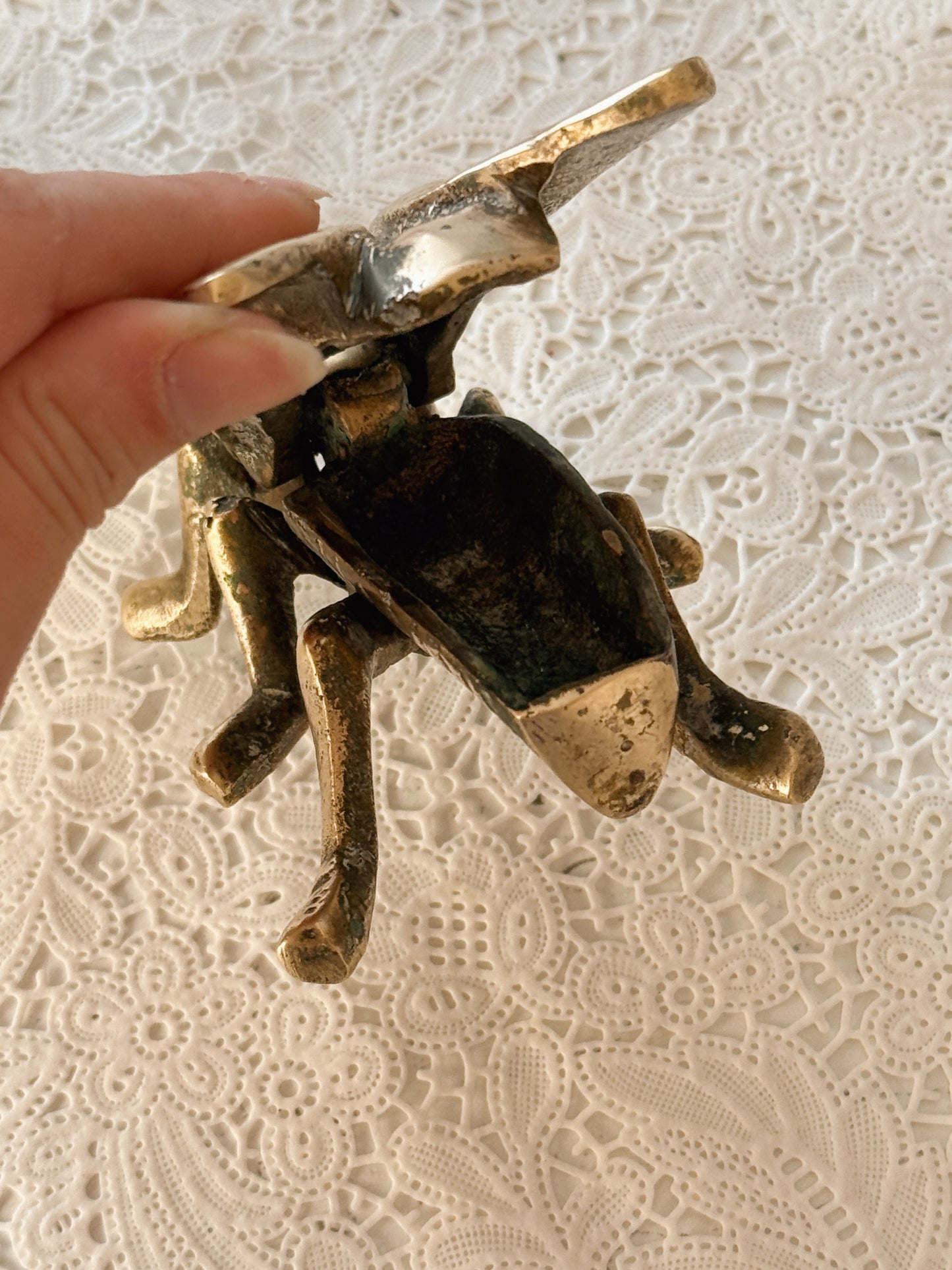 Vintage Brass Insect Trinket Dish