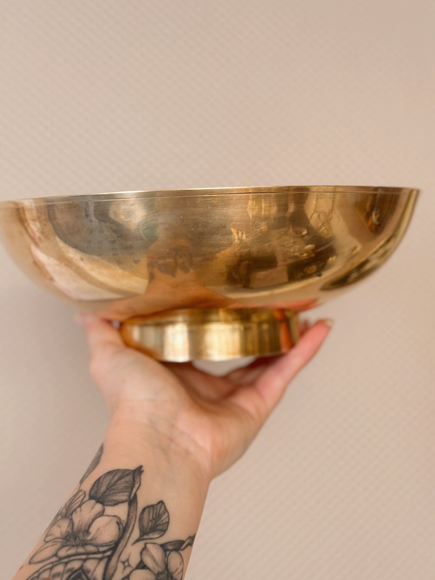 Vintage Large Brass + Enamel Bowl (UK ONLY)