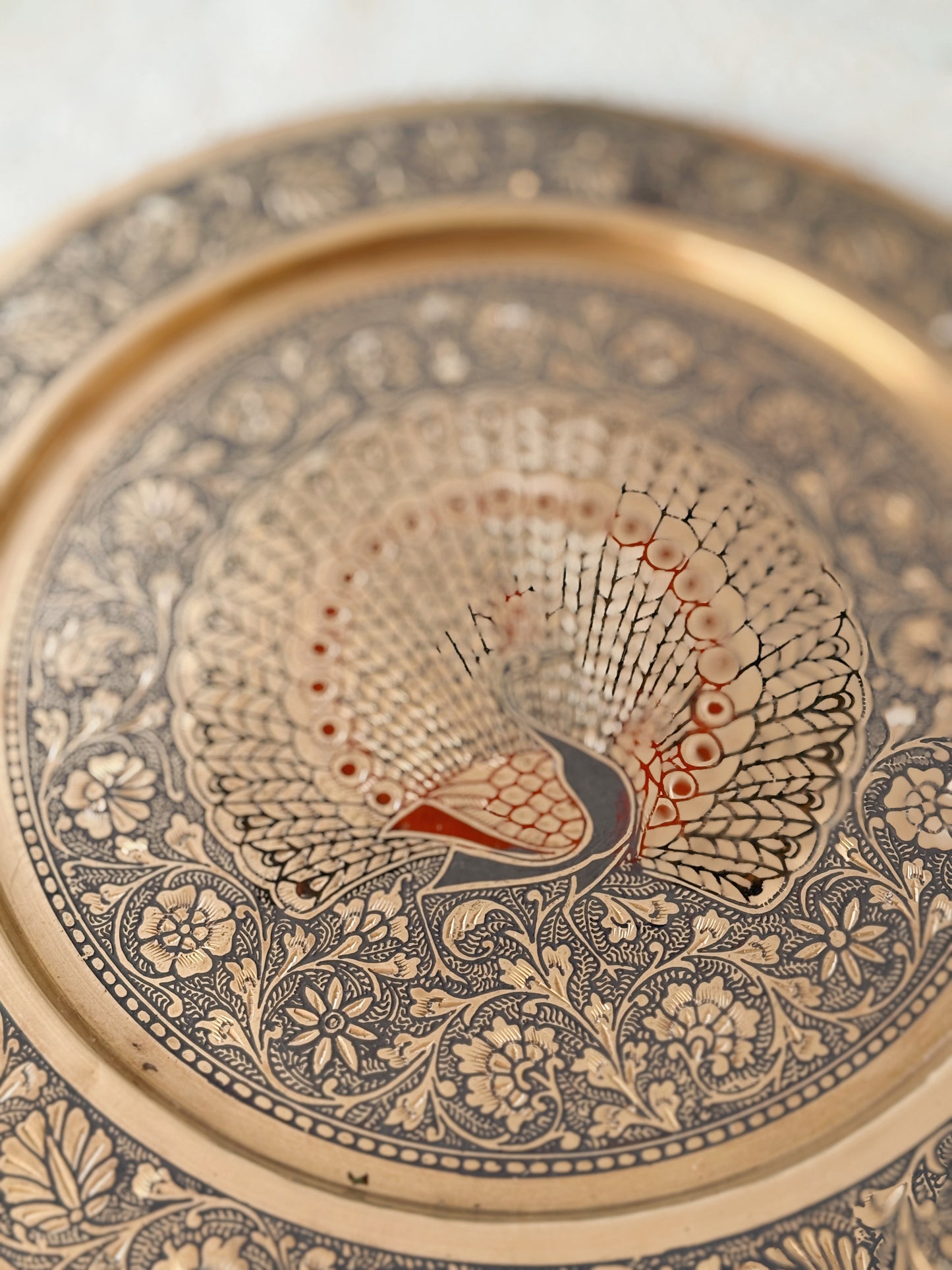 Vintage Brass Peacock Tray | Spell Plate (UK ONLY)