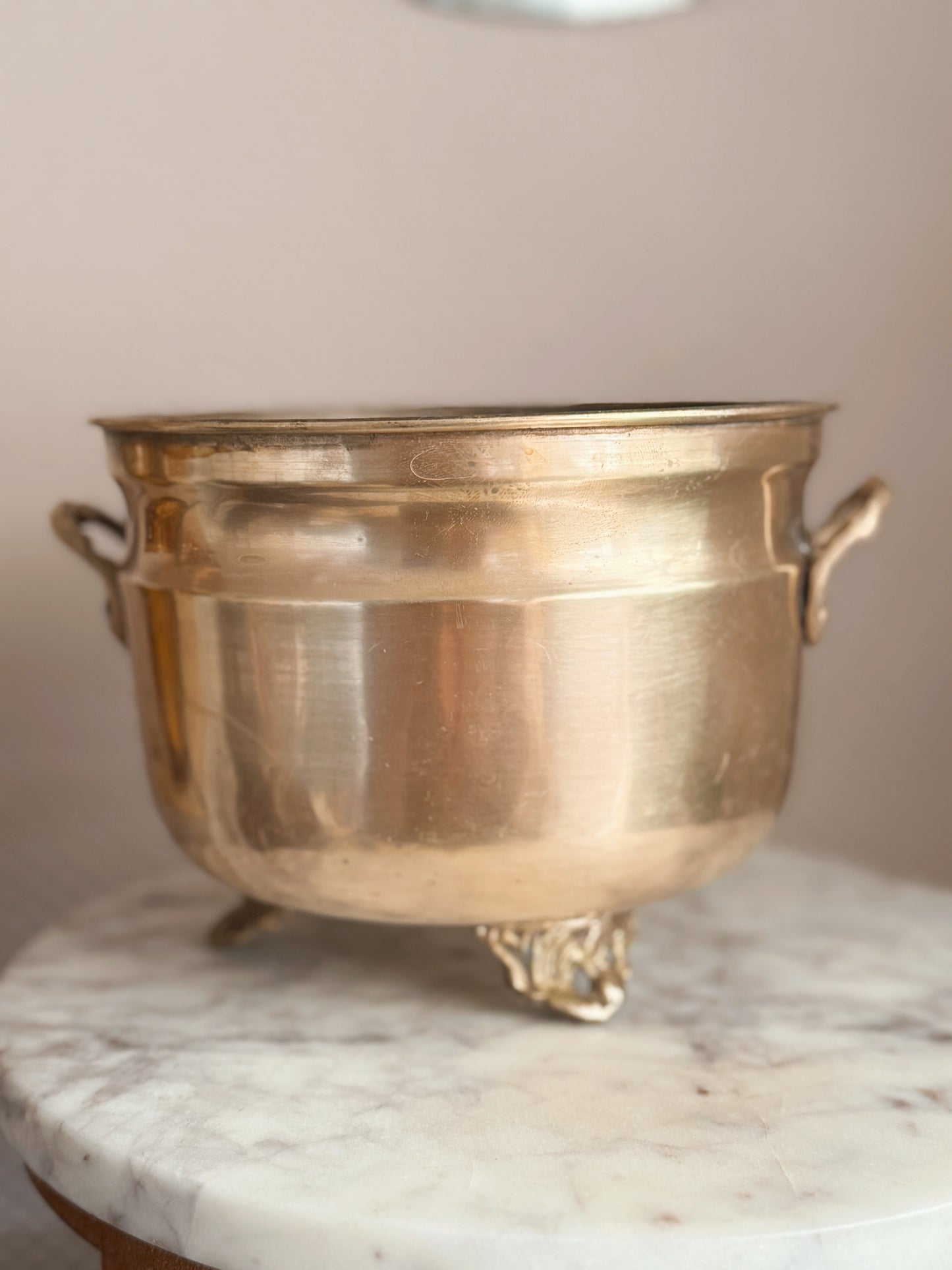 Vintage Medium Brass Cauldron