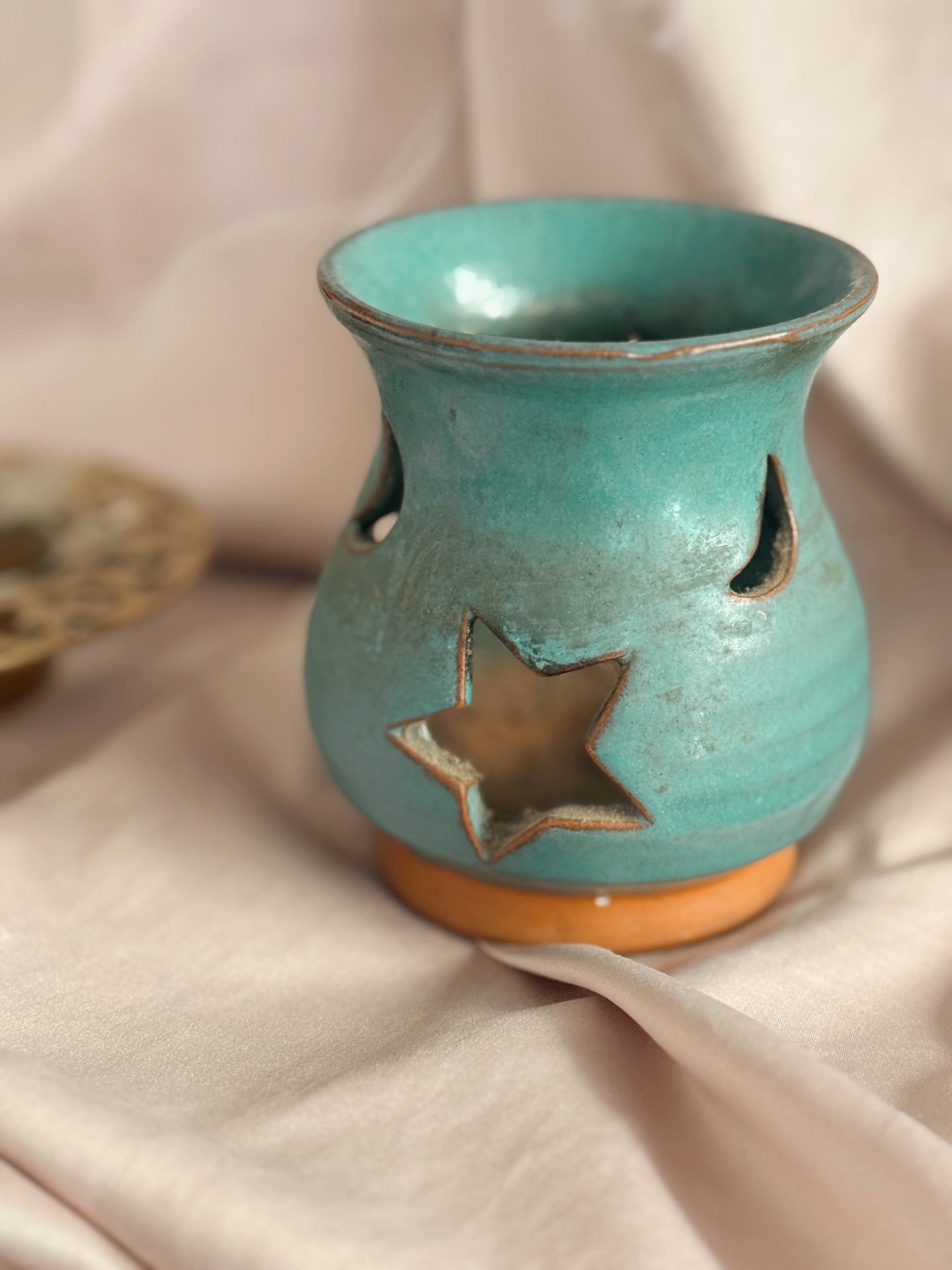 Vintage Ceramic Star + Moon Candle Holder