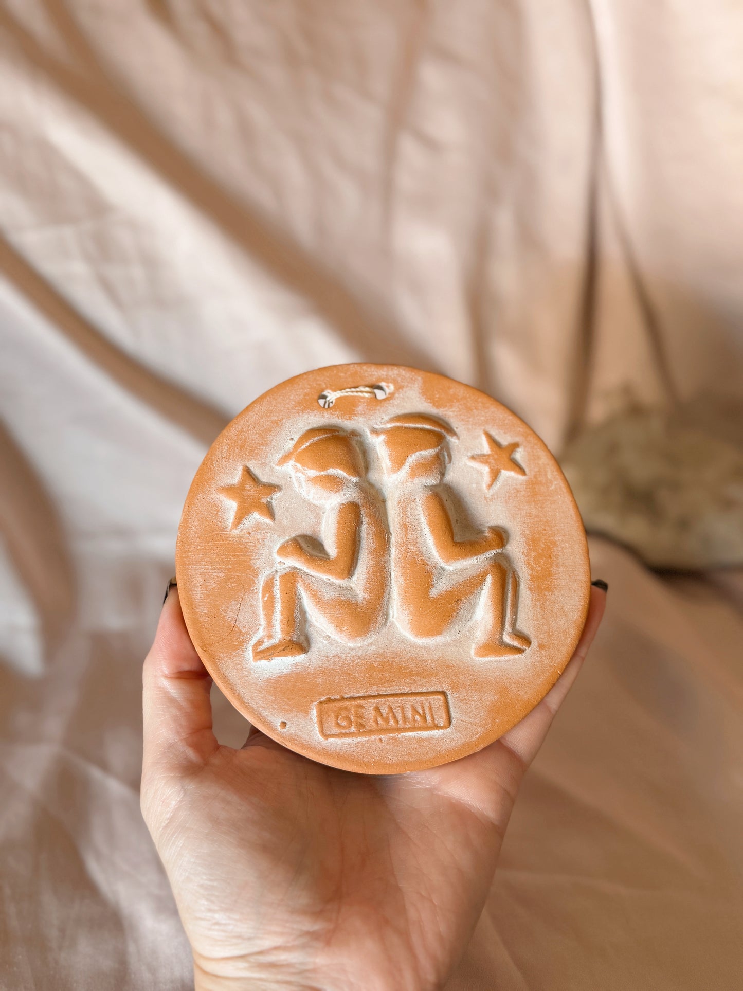 Vintage Gemini Terracotta Plaque