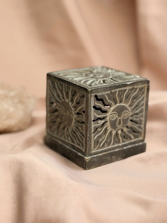 Vintage Sun Square Box Candle Holder