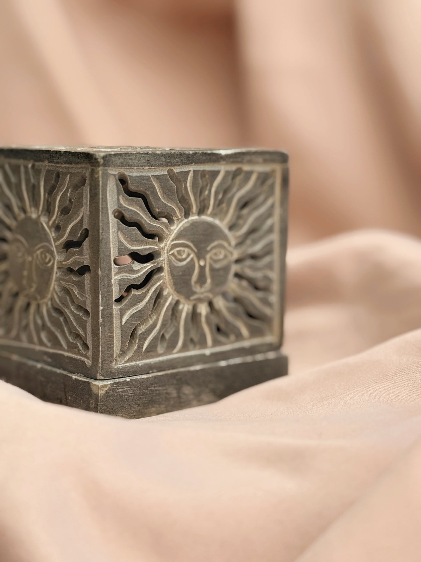 Vintage Sun Square Box Candle Holder