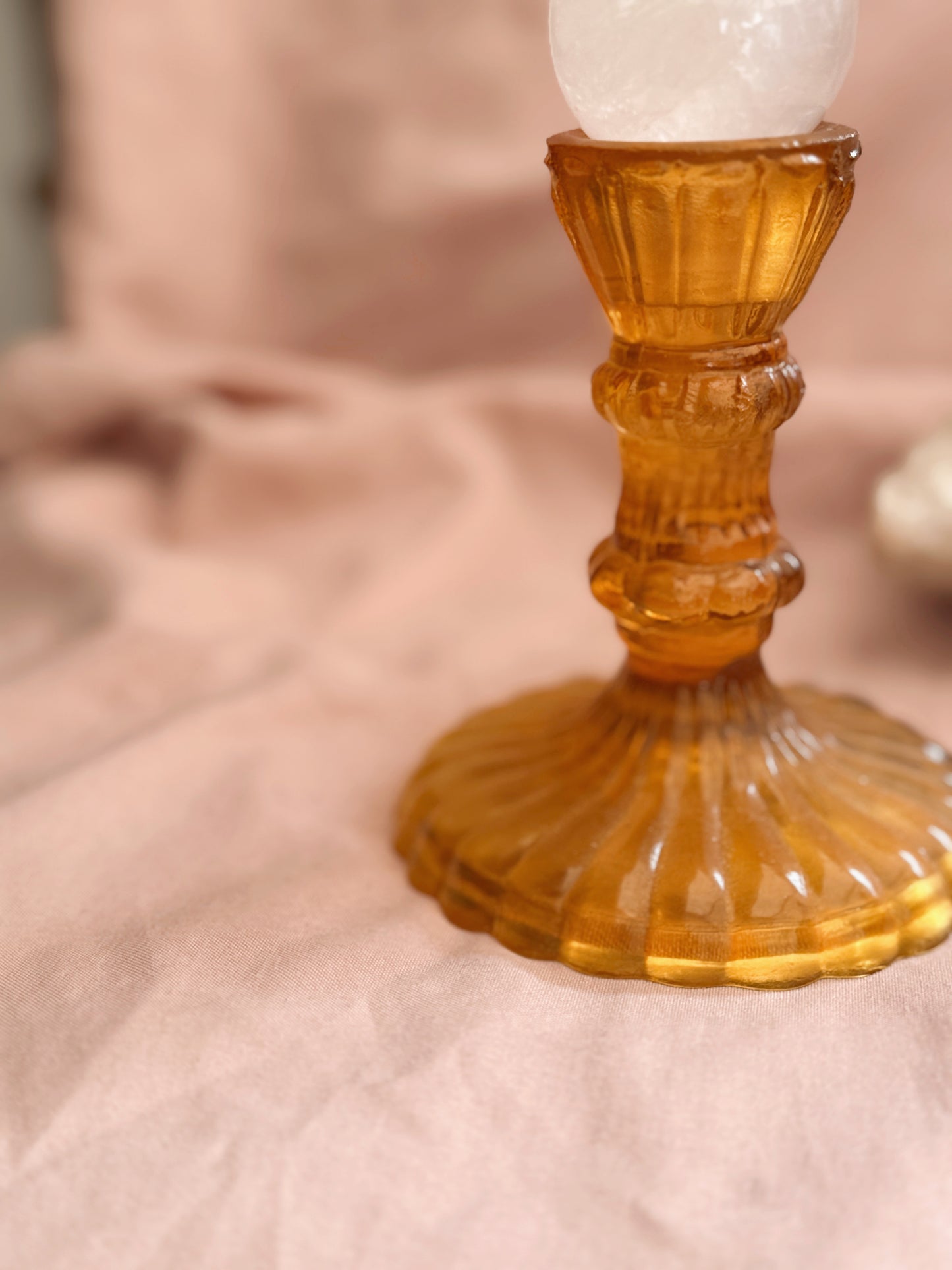 Vintage Glass Candlestick Holder