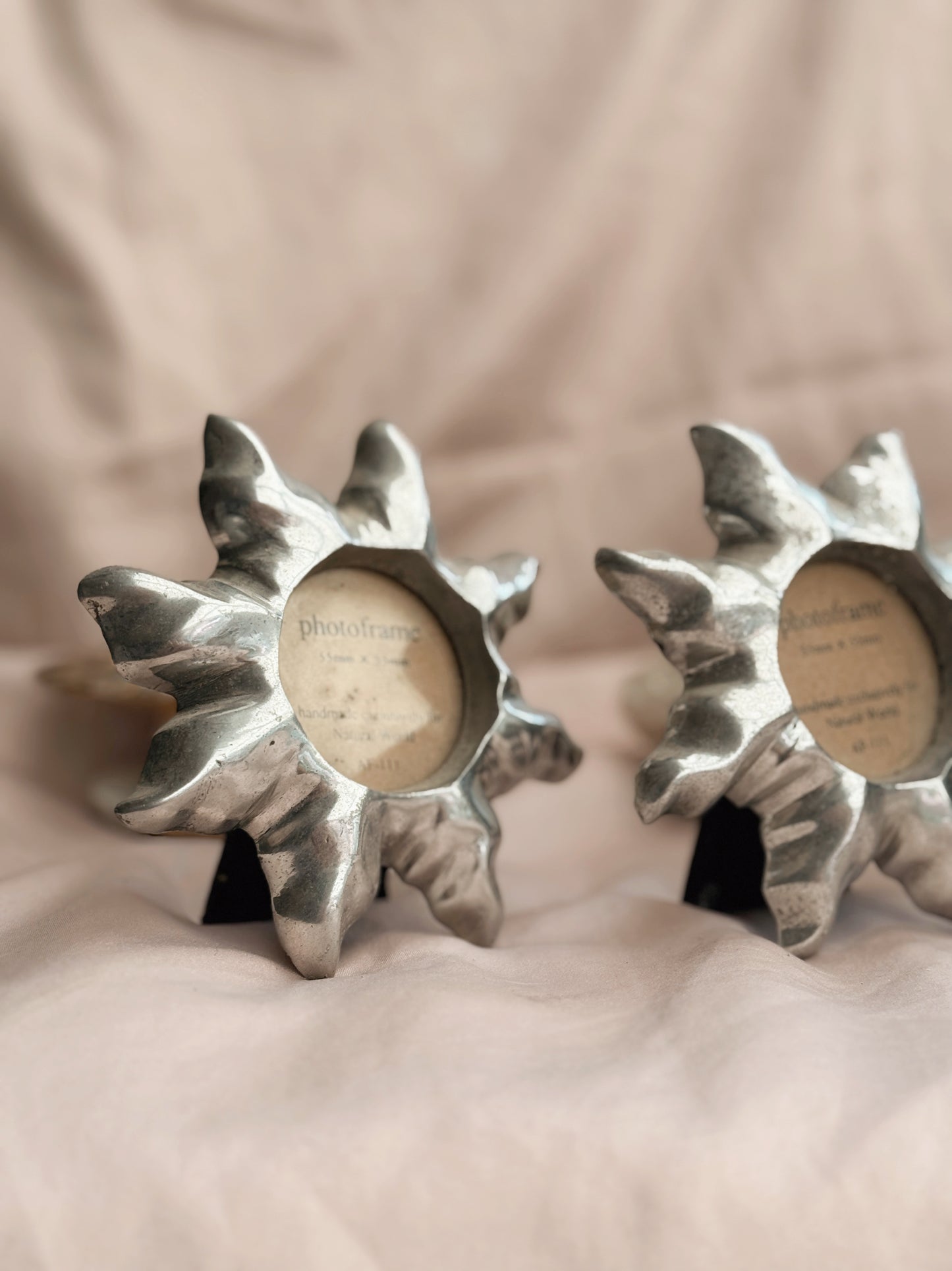 Vintage Silver Metal Sun Photo Frames