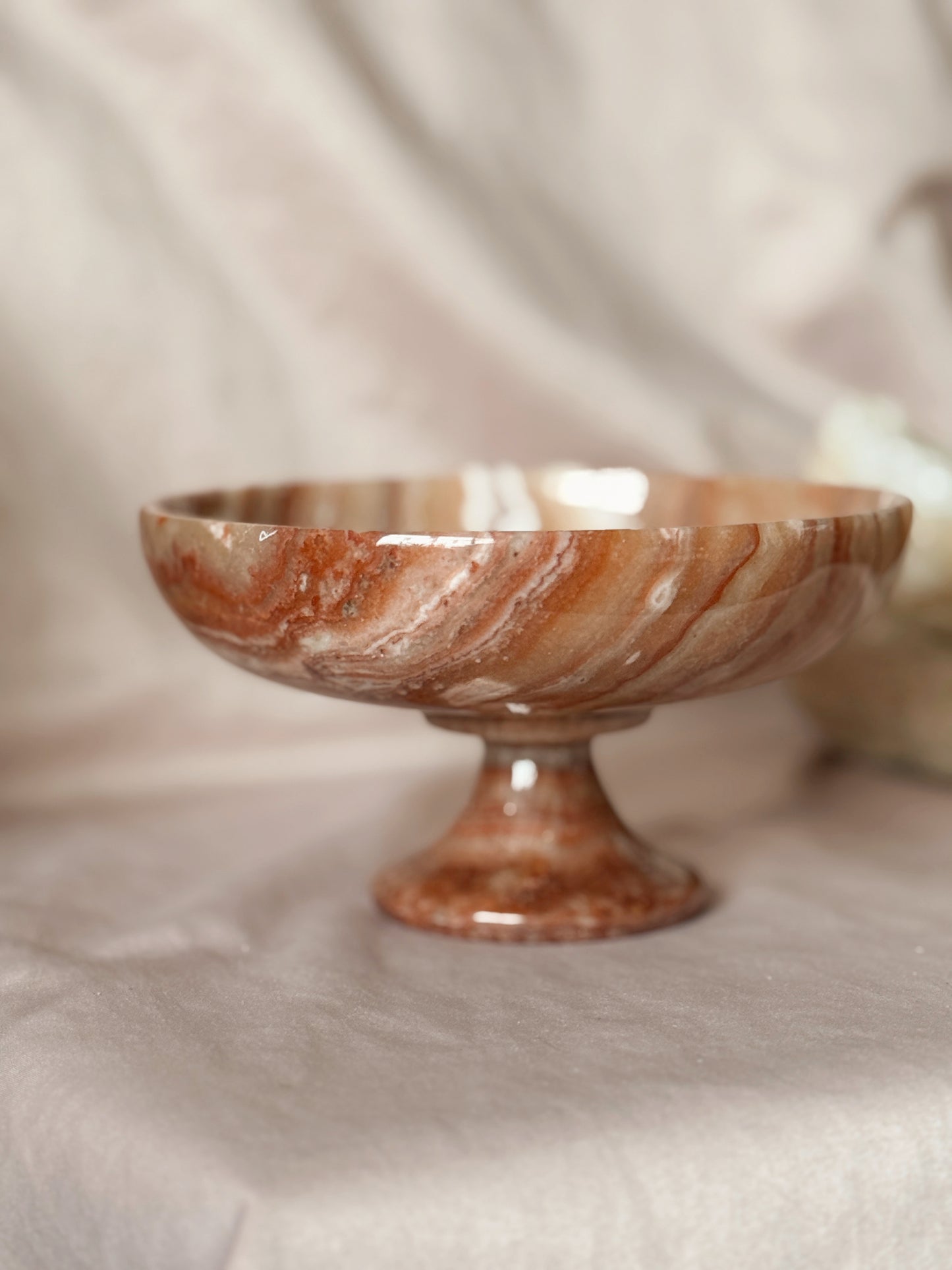 Vintage Onyx Red + Brown Bowl
