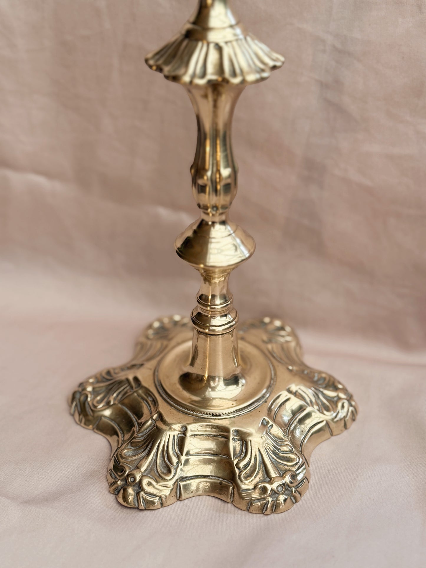 Vintage Large Brass Candlestick Holder