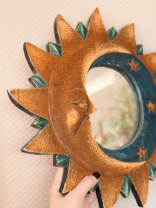 Vintage Moon + Sun Wall Mirror (UK ONLY)