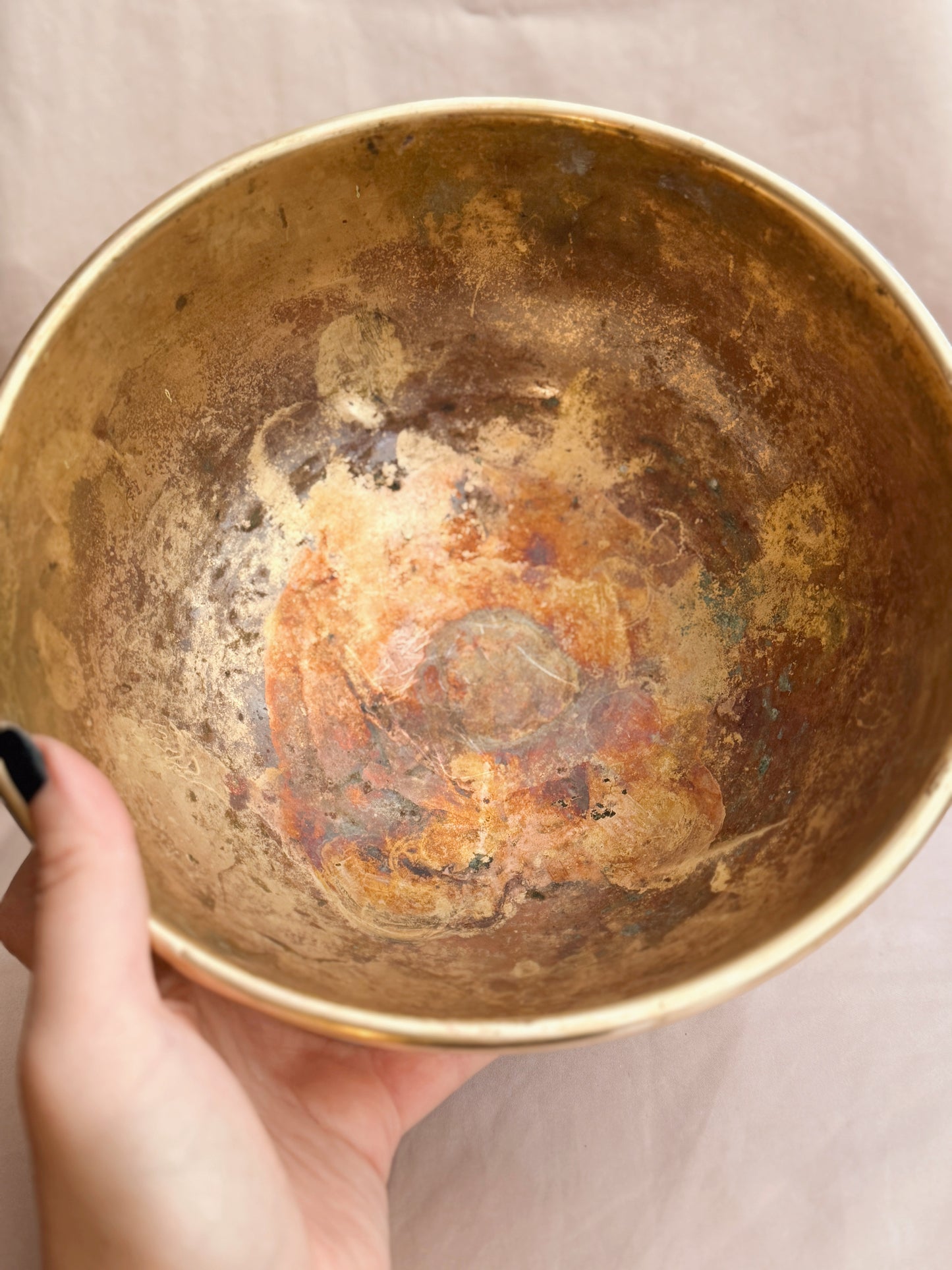 Vintage Brass Lion Cauldron Pot