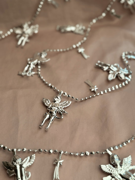 Vintage Silver Shooting Star + Cherub Garland