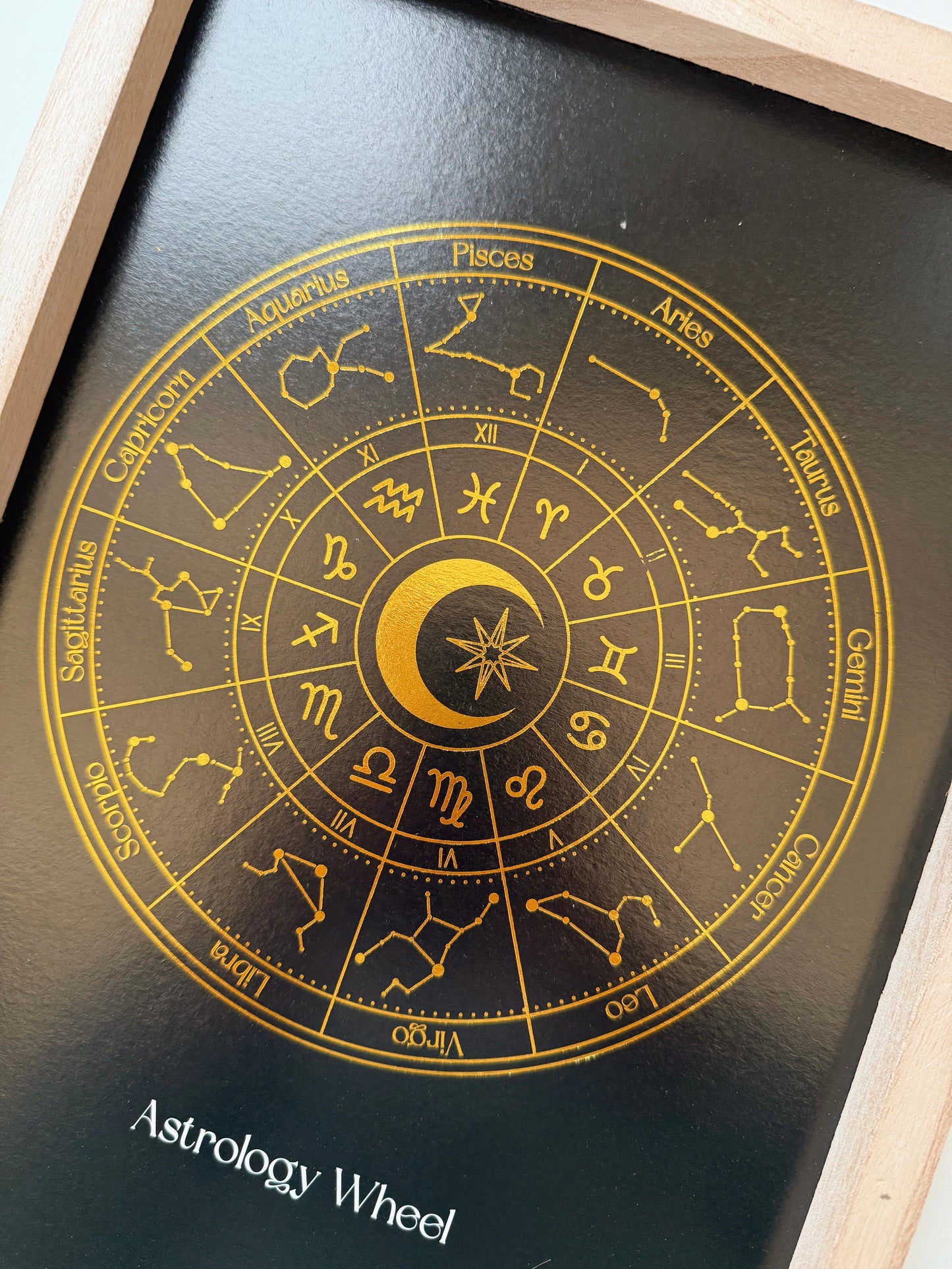 Black Astrology Wheel Framed Print