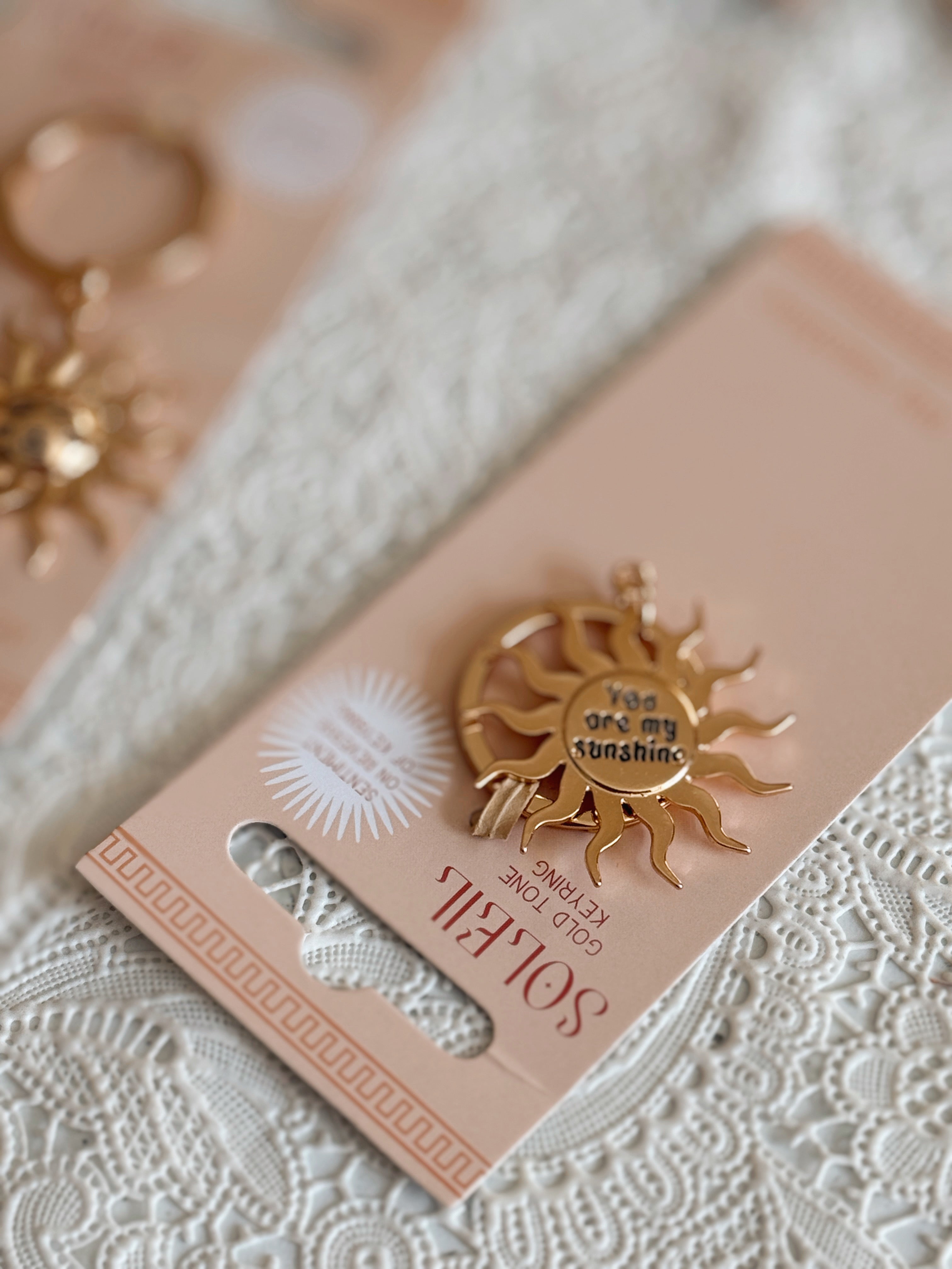 Gold Sun Celestial Keyring