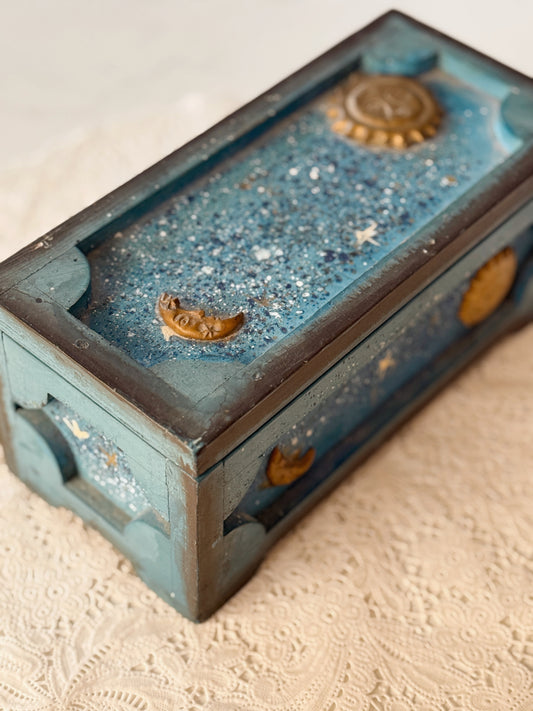 Vintage Celestial Whimsigoth Wooden Box