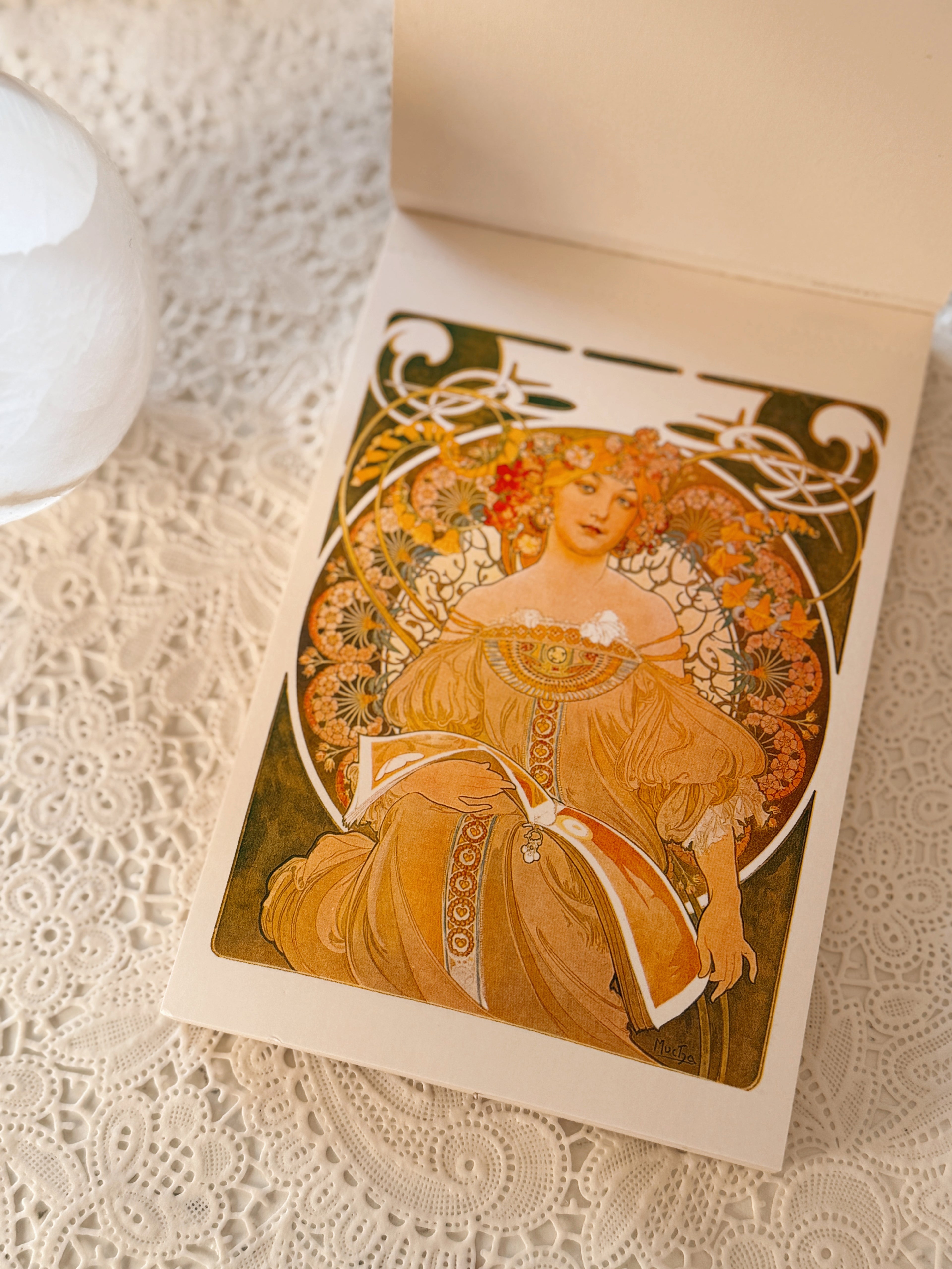 Vintage Mucha Postcard Book