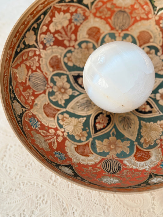 Vintage Large Brass + Enamel Bowl (UK ONLY)