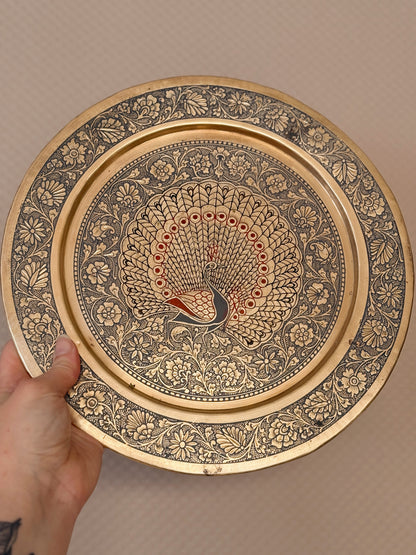 Vintage Brass Peacock Tray | Spell Plate (UK ONLY)