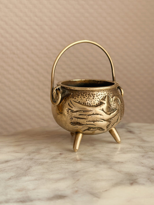 Vintage Brass Mini Witches Cauldron