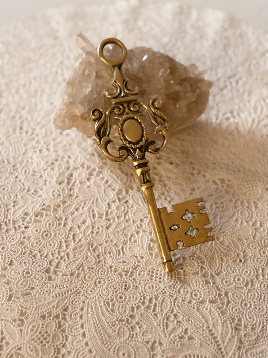 Vintage Brass Ornate Key