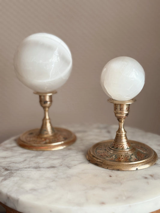 Vintage Pair of Brass Candlestick Holders