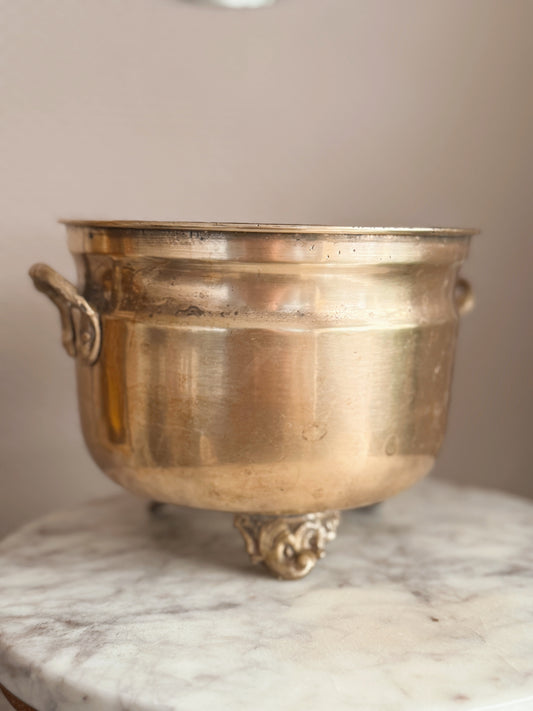 Vintage Medium Brass Cauldron