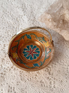 Vintage Brass + Enamel Trinket Basket