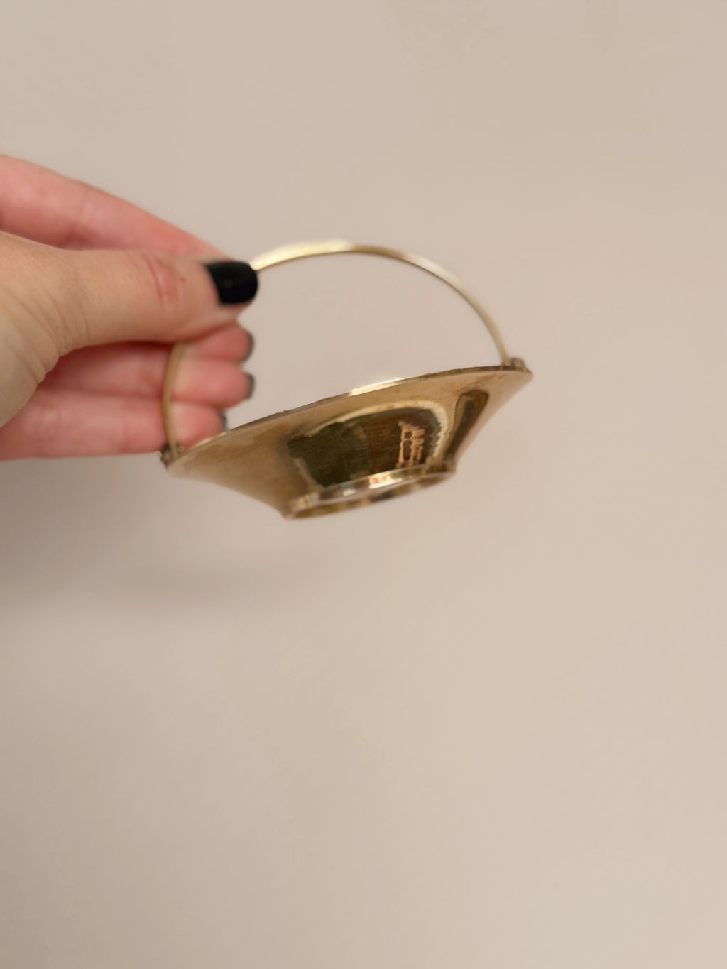 Vintage Brass + Enamel Trinket Basket