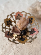 Vintage Brass + Enamel Trinket Bowl