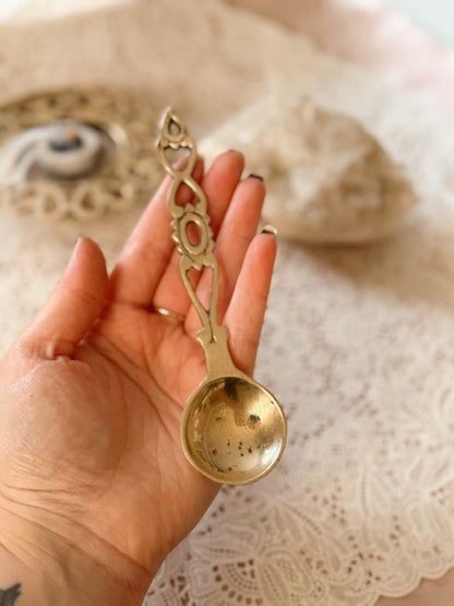Vintage Small Brass Lovespoon