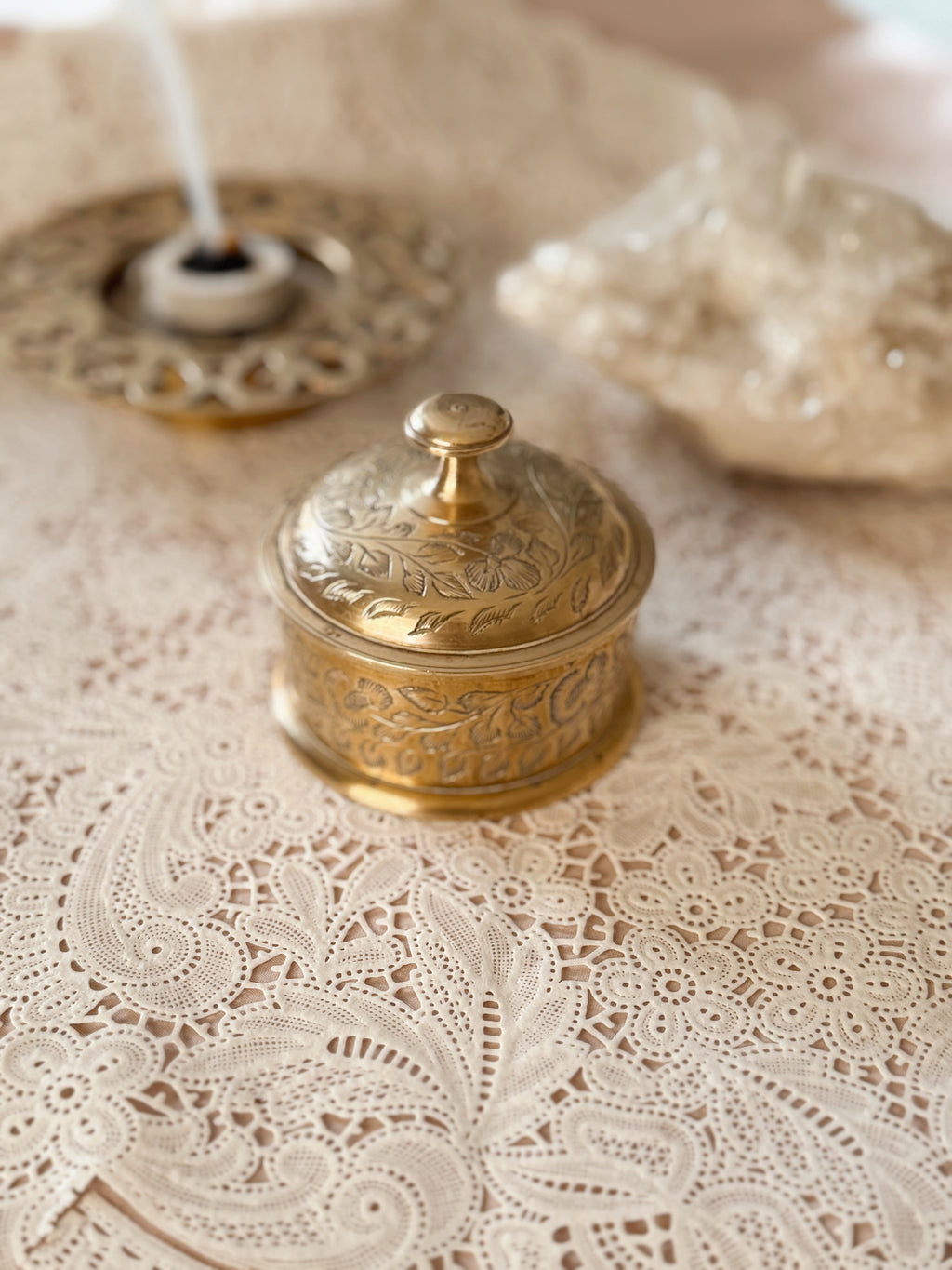 Vintage Brass Trinket Pot
