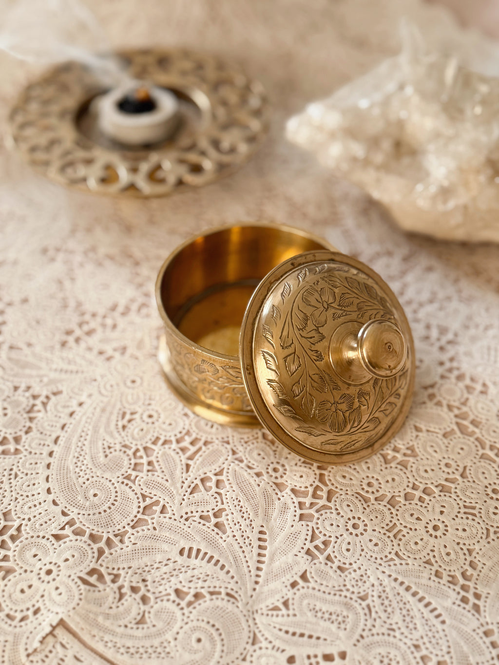 Vintage Brass Trinket Pot