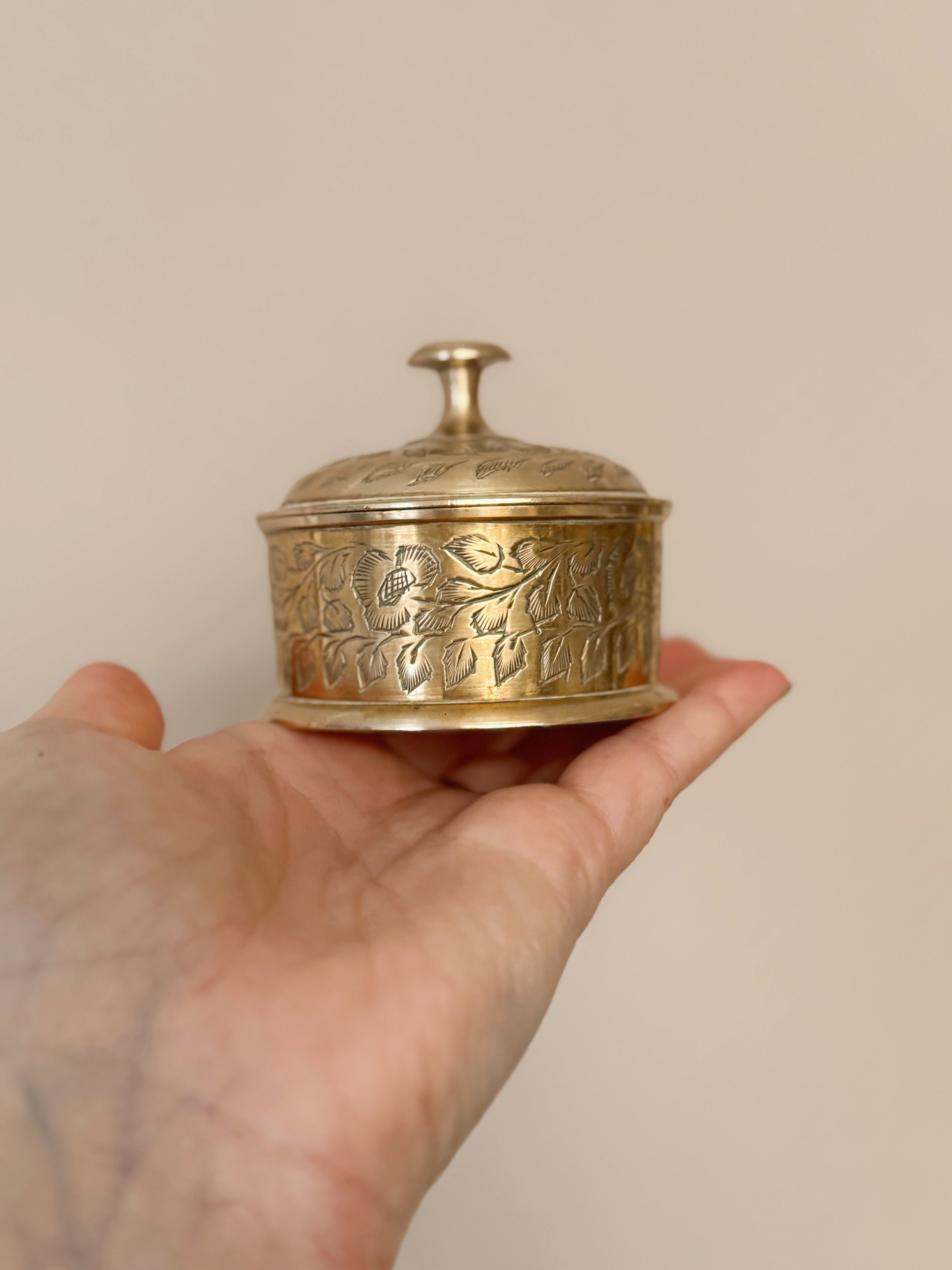 Vintage Brass Trinket Pot