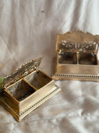 Vintage Brass Sunflower Trinket Boxes