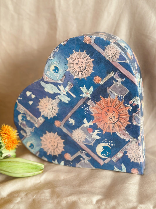 Vintage Celestial Heart Storage Box