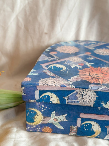 Vintage Celestial Heart Storage Box