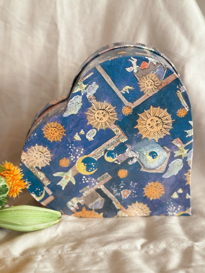 Vintage Celestial Heart Storage Box
