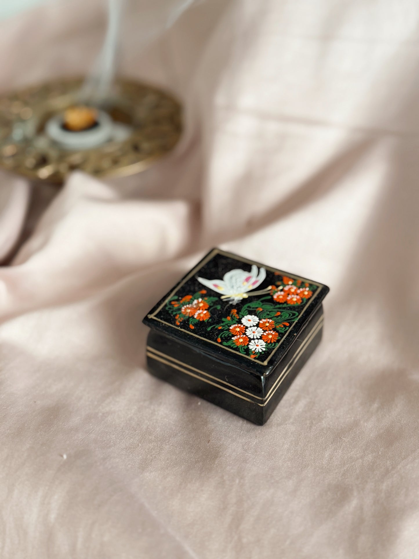 Vintage Butterfly Trinket Box