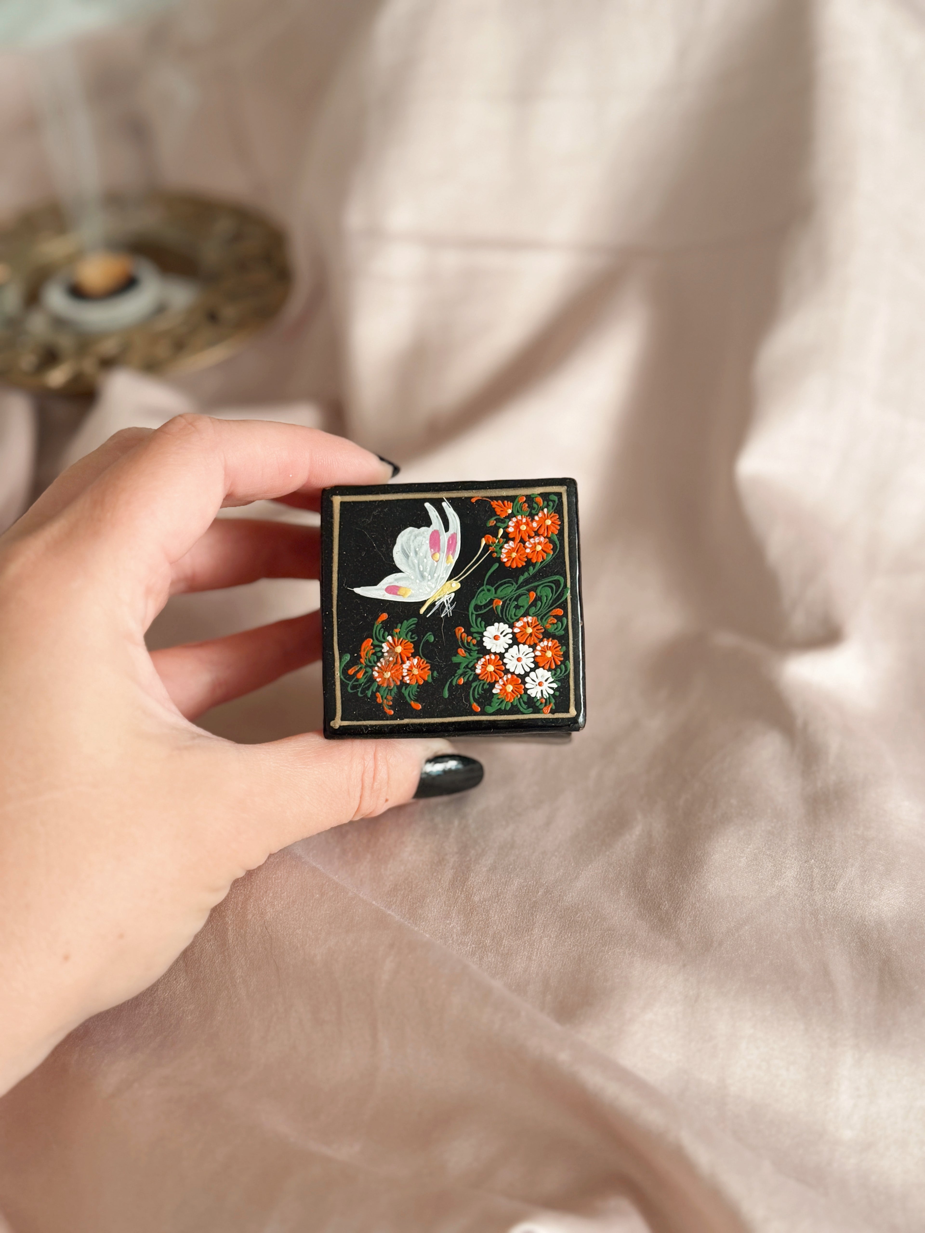 Vintage Butterfly Trinket Box