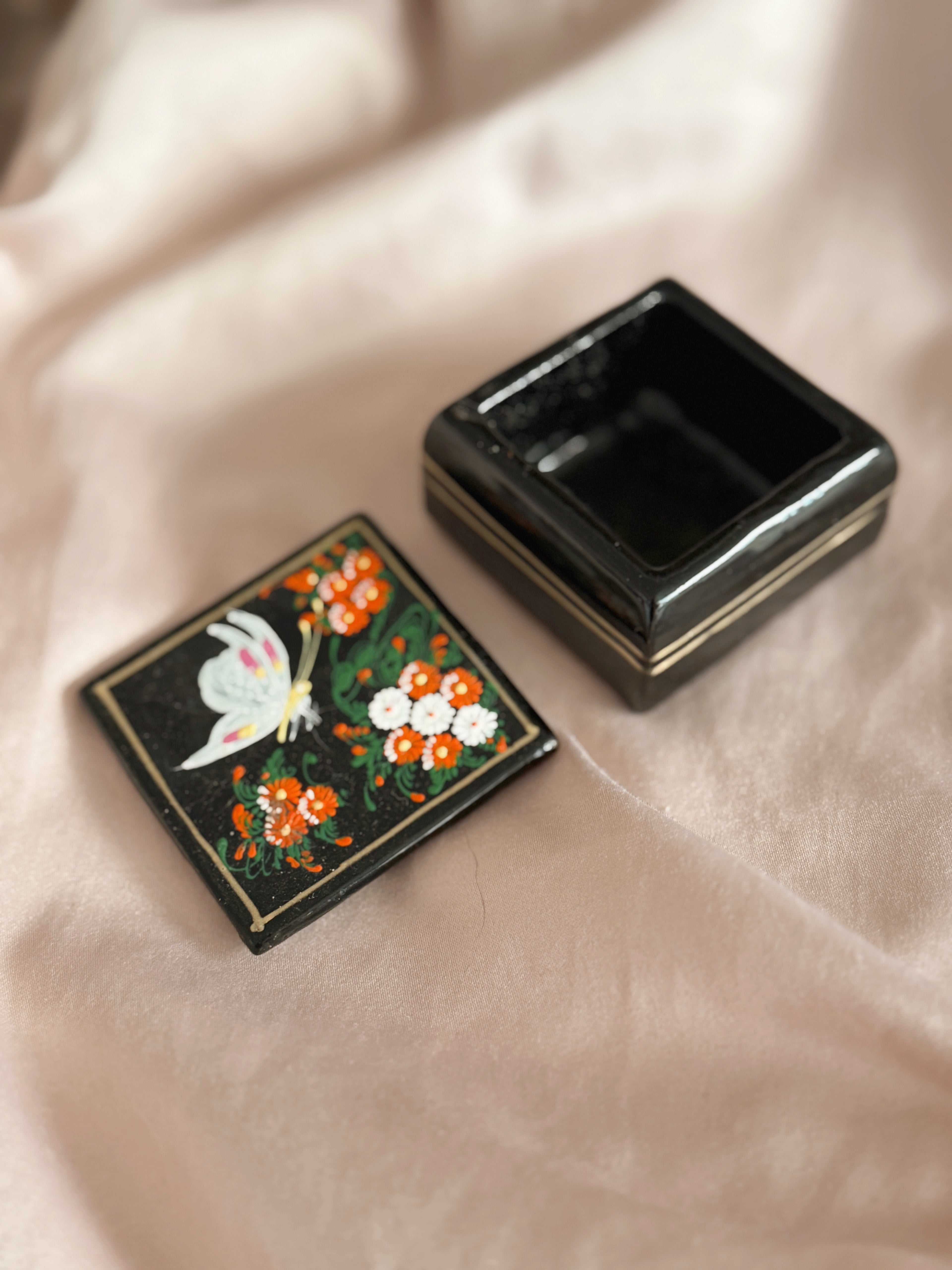 Vintage Butterfly Trinket Box