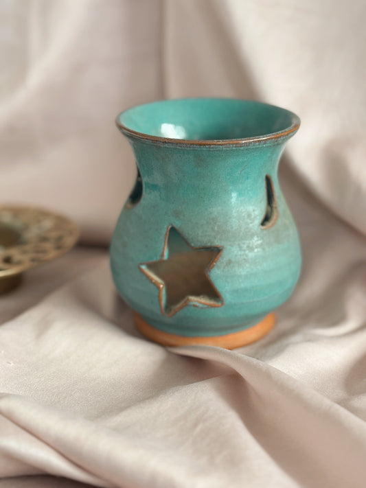 Vintage Ceramic Star + Moon Candle Holder