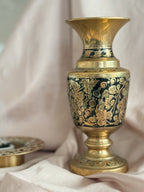 Vintage Brass + Enamel Vase