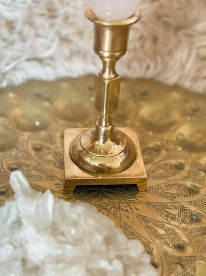 Vintage Brass Modernist Candlestick Holder