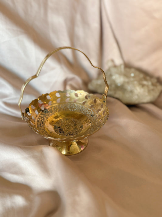 Vintage Brass Trinket Basket