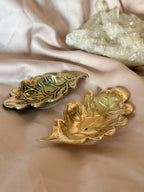 Vintage Brass Leaf Trinket Dish