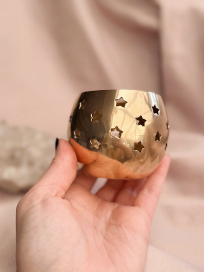 Vintage Brass Star Tealight Holder