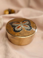 Vintage Brass Butterfly Trinket Pot