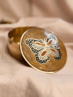 Vintage Brass Butterfly Trinket Pot