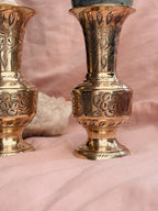 Vintage Brass Pair of Vases