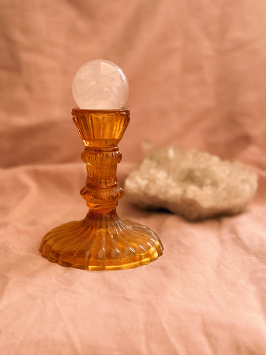 Vintage Glass Candlestick Holder